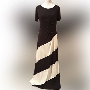 Black and Ivory Maxi Dress, Size Large.